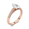 1.50ct Moissanite Engagement Ring 14K Rose Gold