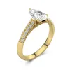 1.00ct Moissanite Engagement Ring 14K Gold