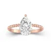 2.00ct Moissanite Engagement Ring 14K Rose Gold