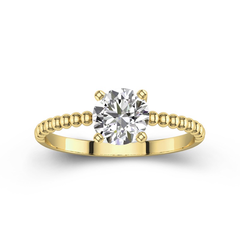 1.00Ct Round Diamond Wedding Ring, Attractive Solitaire Engagement Ring, newest Diamond Promise Ring, 14KT Yellow Gold Finish, Anniversary Gift