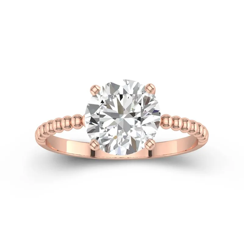 2.00ct Moissanite Bague de fiançailles Or rose 14 carats