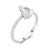 1.50ct Moissanite Engagement Ring 18K White Gold