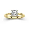 Modern Asscher 2.00ct Moissanite Engagement Ring