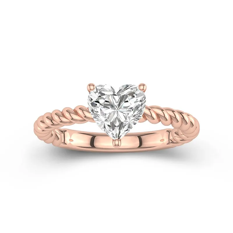 Modern Heart 1.50ct Moissanite Engagement Ring