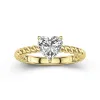 Modern Heart 1.50ct Moissanite Engagement Ring