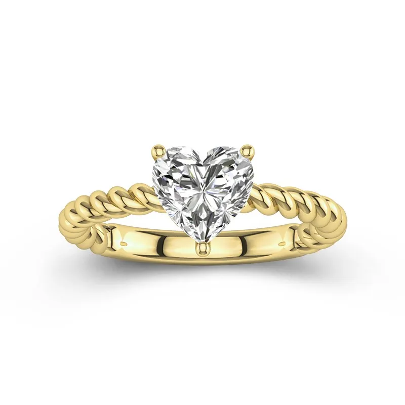 Modern Heart 1.50ct Moissanite Engagement Ring