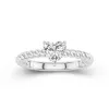 Modern Heart 1.00ct Moissanite Engagement Ring