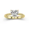 Modern Heart 2.00ct Moissanite Engagement Ring