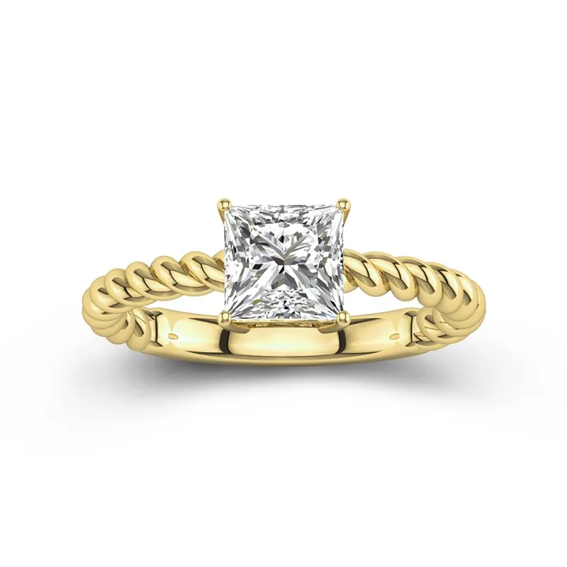 Modern Princess 1.50ct Moissanite Engagement Ring
