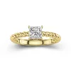 Modern Princess 1.00ct Moissanite Engagement Ring