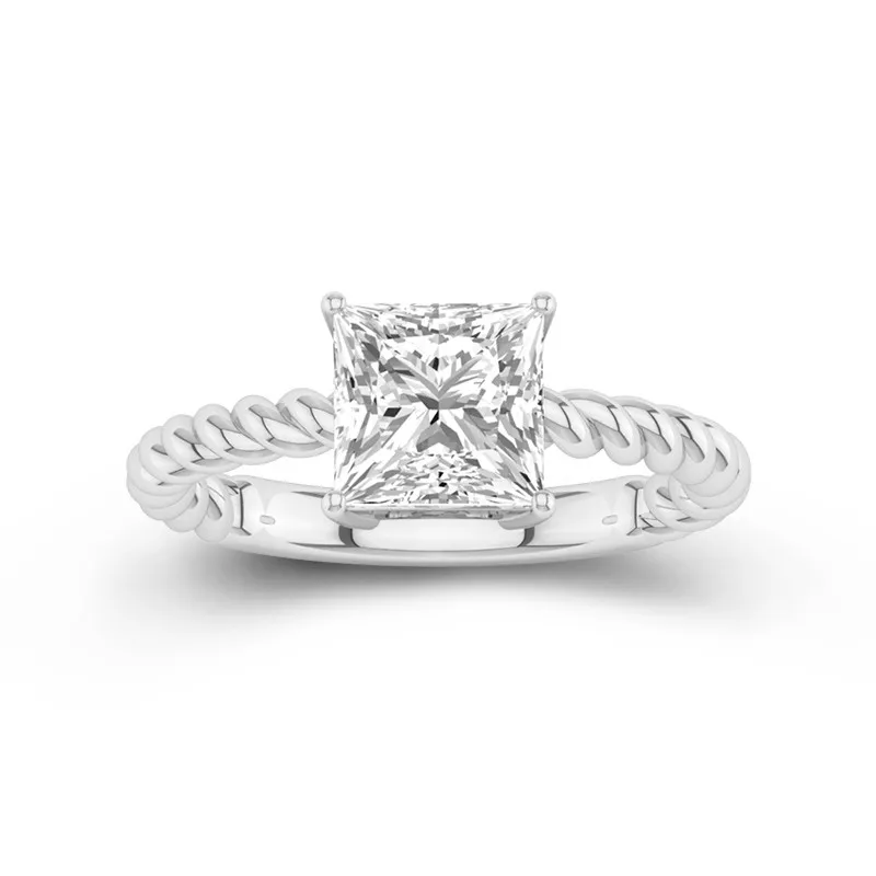 Modern Princess 2.00ct Moissanite Engagement Ring