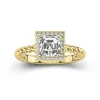 Modern Asscher 1.50ct Moissanite Engagement Ring