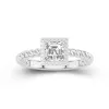 Modern Asscher 1.00ct Moissanite Engagement Ring Signet Engagement Ring