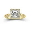 Modern Asscher 2.00ct Moissanite Engagement Ring Signet Engagement Ring