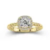 Modern Cushion 1.50ct Moissanite Engagement Ring Signet Engagement Ring