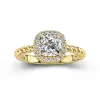 Modern Cushion 2.00ct Moissanite Engagement Ring Signet Engagement Ring