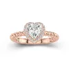 Modern Heart 1.50ct Moissanite Engagement Ring Signet Engagement Ring