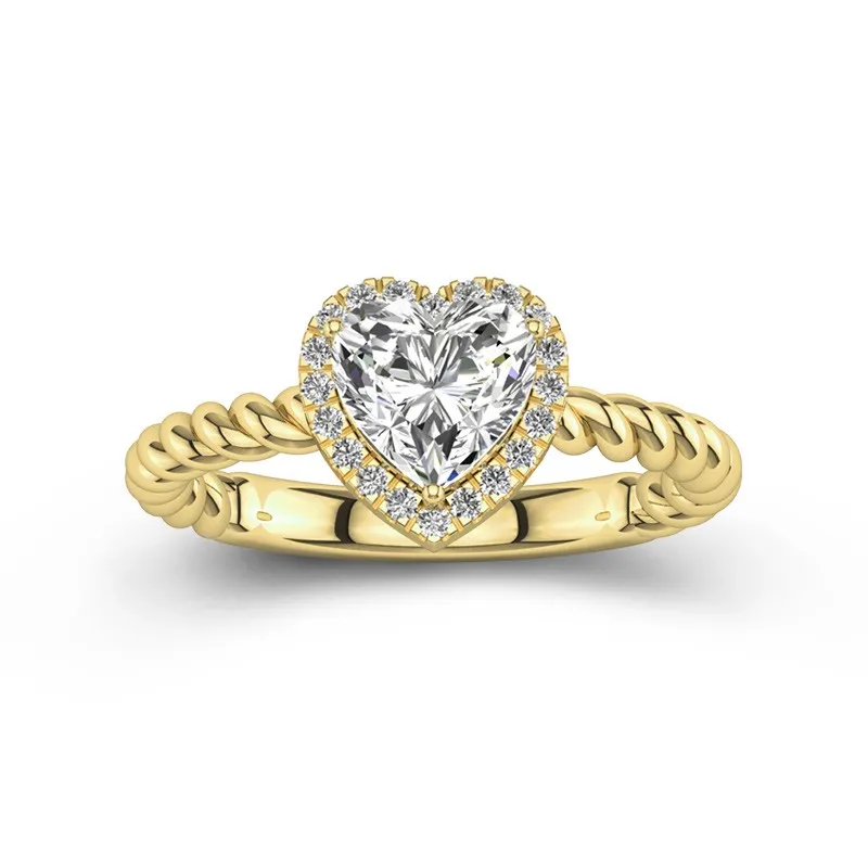 Modern Heart 1.50ct Moissanite Engagement Ring Signet Engagement Ring