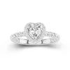 Modern Heart 1.50ct Moissanite Engagement Ring Signet Engagement Ring