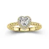 Modern Heart 1.00ct Moissanite Engagement Ring Signet Engagement Ring