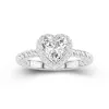 Modern Heart 2.00ct Moissanite Engagement Ring Signet Engagement Ring