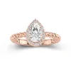 Modern Pear 1.50ct Moissanite Engagement Ring Signet Engagement Ring