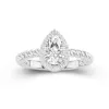 Modern Pear 1.50ct Moissanite Engagement Ring Signet Engagement Ring