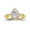 Modern Pear 1.50ct Moissanite Engagement Ring Signet Engagement Ring