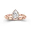 Modern Pear 1.00ct Moissanite Engagement Ring