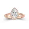 Modern Pear 2.00ct Moissanite Engagement Ring Signet Engagement Ring