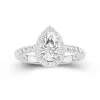 Modern Pear 2.00ct Moissanite Engagement Ring Signet Engagement Ring