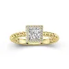 Modern Princess 1.00ct Moissanite Engagement Ring Signet Engagement Ring