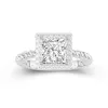 Modern Princess 2.00ct Moissanite Engagement Ring Signet Engagement Ring