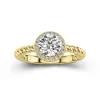 Modern Round 1.50ct Moissanite Engagement Ring Signet Engagement Ring