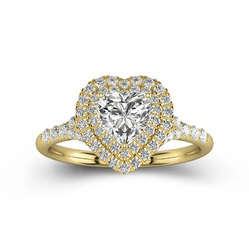 Luxury Heart 1.00ct Moissanite Engagement Ring