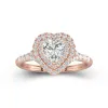 Luxury Heart 1.00ct Moissanite Engagement Ring