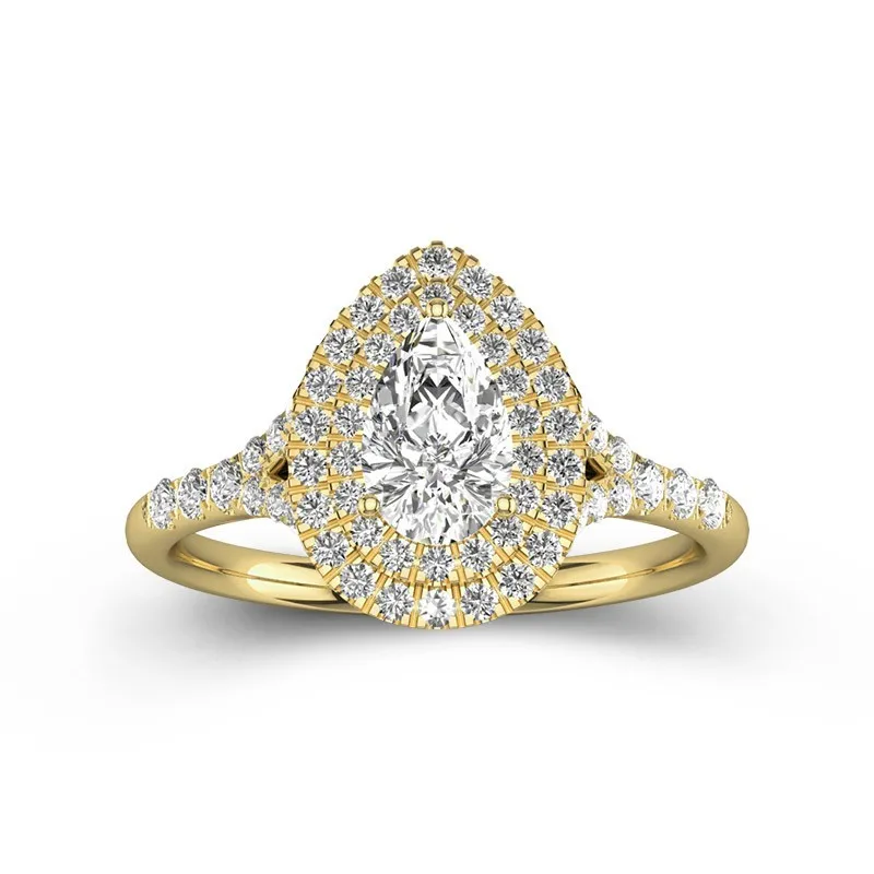 Luxury Pear 1.00ct Moissanite Engagement Ring