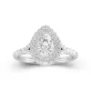 Double Halo Engagement Ring 1.00ct Moissanite