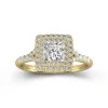 Luxury Princess 1.00ct Moissanite Engagement Ring