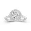 Luxury Round 1.00ct Moissanite Engagement Ring