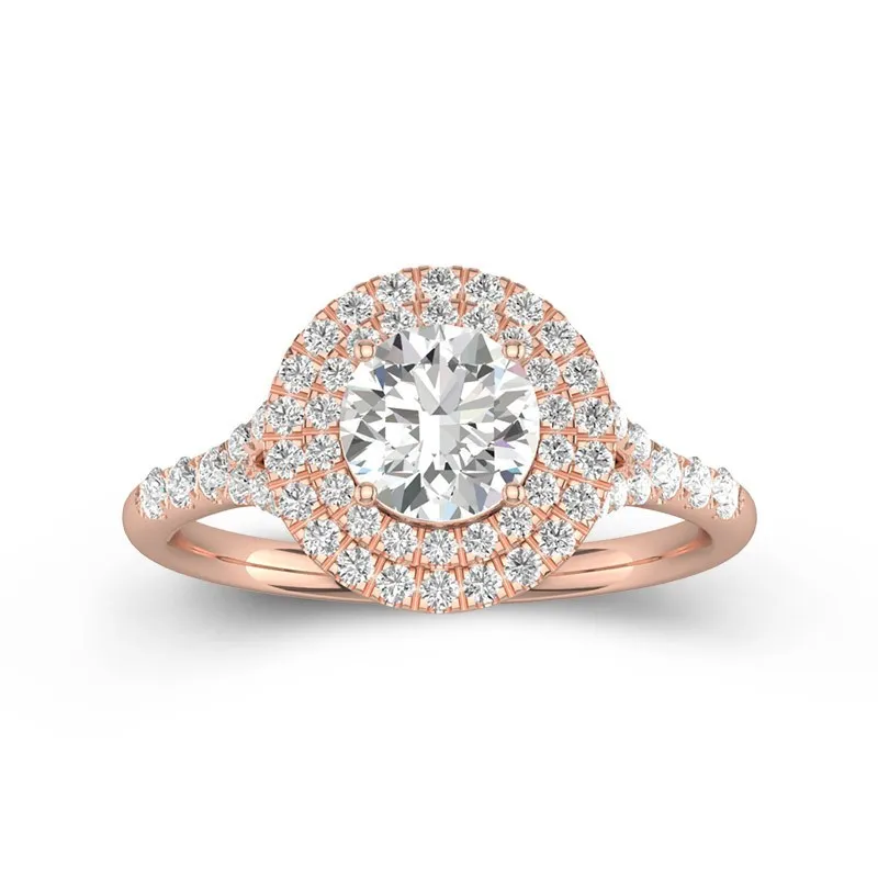 Luxury Round 1.00ct Moissanite Engagement Ring