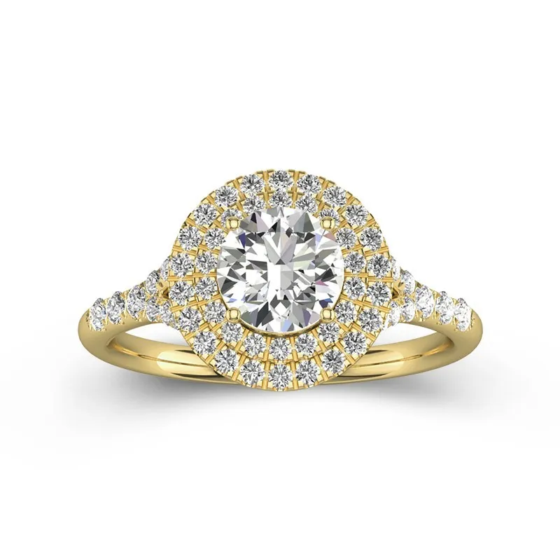 Luxury Round 1.00ct Moissanite Engagement Ring