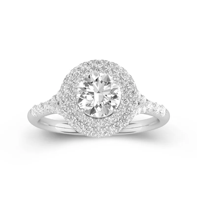 Luxury Round 1.00ct Moissanite Engagement Ring