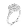 Double Halo Engagement Ring 1.00ct Moissanite