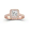 Dainty Asscher 1.50ct Moissanite Engagement Ring Signet Engagement Ring