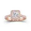 Dainty Asscher 1.00ct Moissanite Engagement Ring Signet Engagement Ring