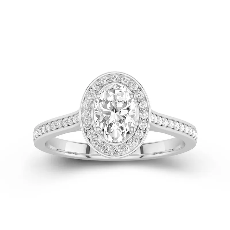 Dainty Oval 1.00ct Moissanite Engagement Ring Signet Engagement Ring
