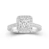 Dainty Princess 1.50ct Moissanite Engagement Ring Signet Engagement Ring