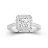 Dainty Princess 2.00ct Moissanite Engagement Ring Signet Engagement Ring