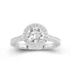 Dainty Round 1.00ct Moissanite Engagement Ring Signet Engagement Ring